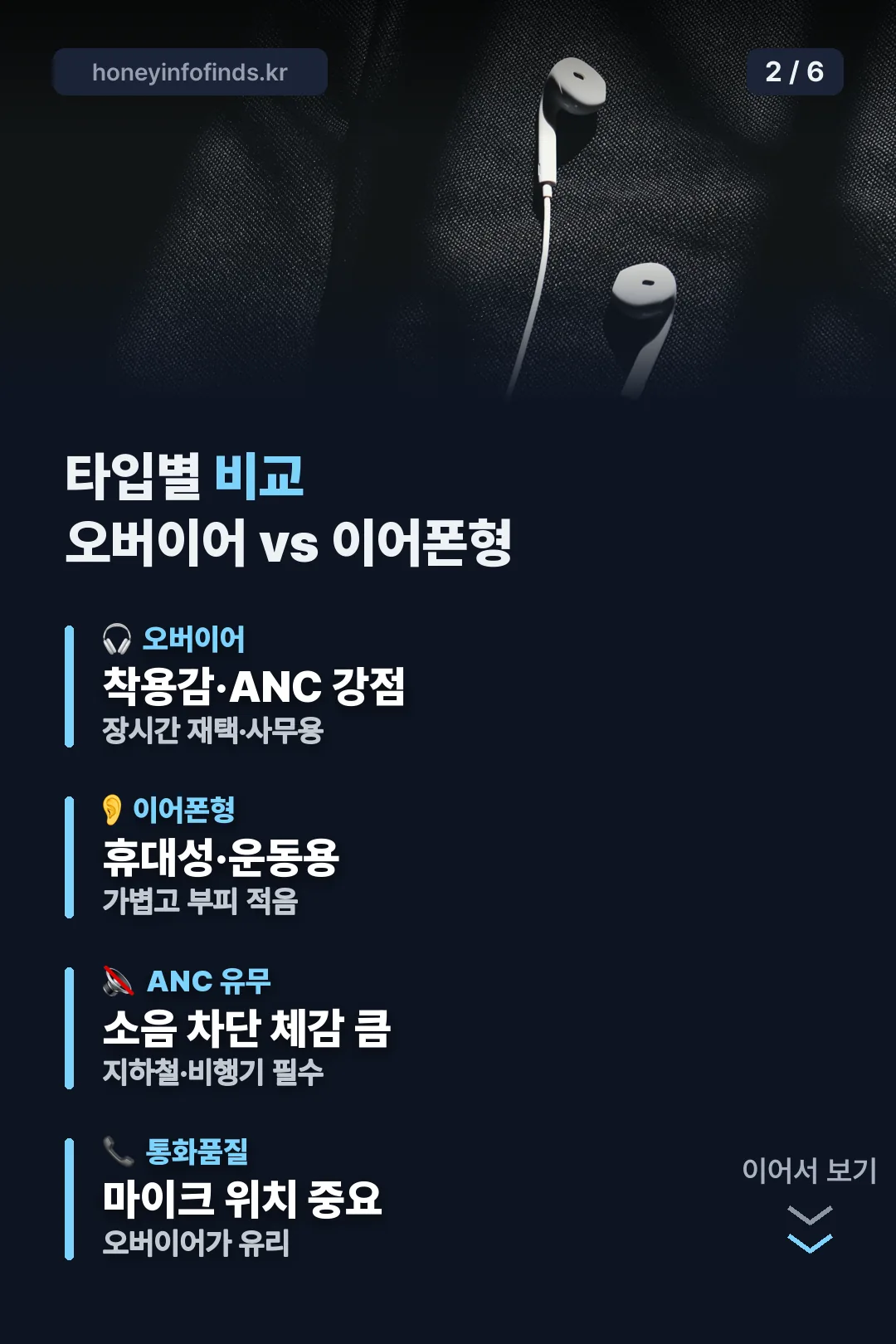 오버이어 vs 이어폰형 비교
